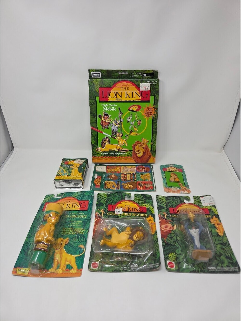 1990s Disney Lion King Collectibles Lot Figures Flashlight Mobile Activity Set